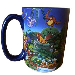 Walt Disney World Parks Mug Characters Blue VGUC Mickey Minnie Pluto Donald Duck